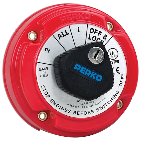Perko Medium Duty Locking Battery Switch W/ Alt. Disc 8504DP